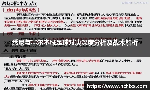 悉尼与墨尔本城足球对决深度分析及战术解析
