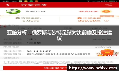 亚赔分析：俄罗斯与沙特足球对决前瞻及投注建议